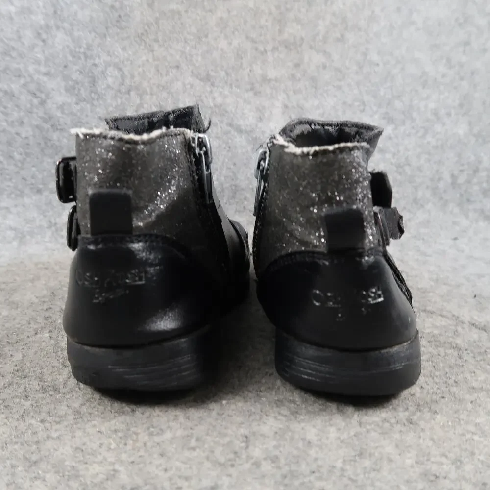 Oshkosh B'Gosh Shoes Kids Toddler 12 Boots Black Zip Casual Girls Buckle Detail